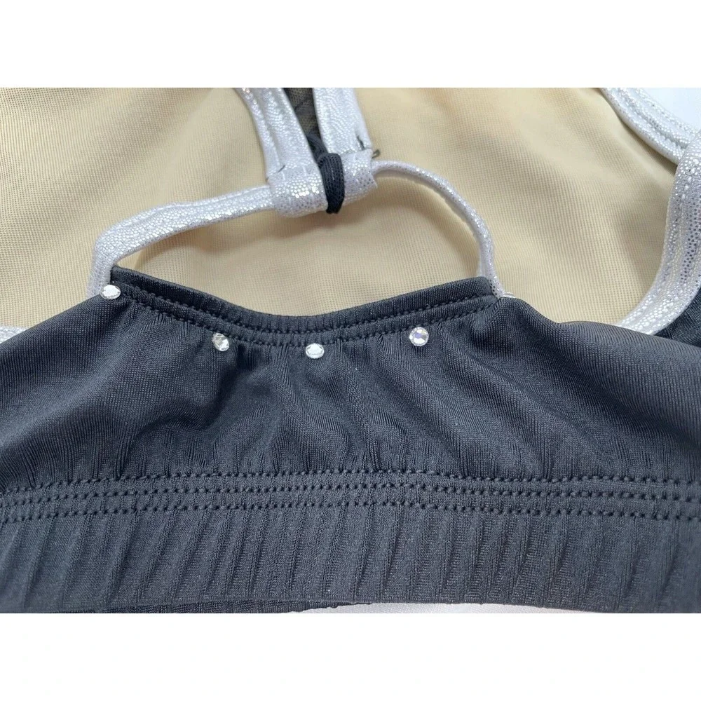 GK Nastia Liukin Adult‎ AP Sports Bra Top Gymnastics Athletic Black Grey
